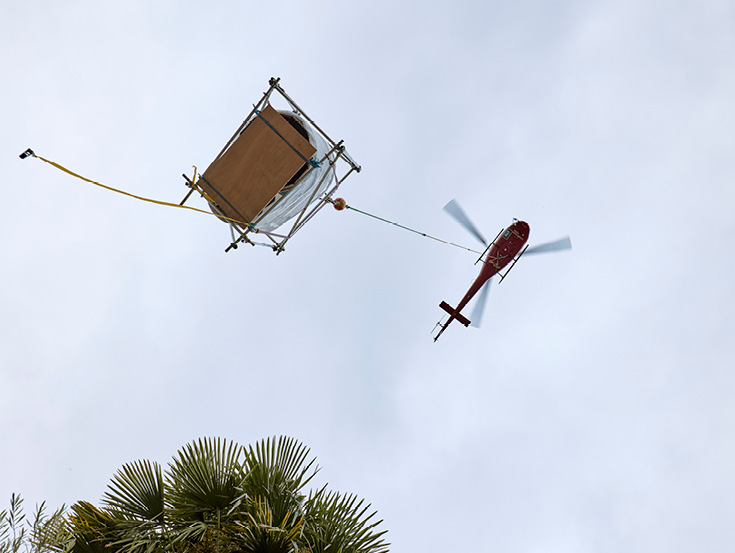 Lieferung per Helikopter