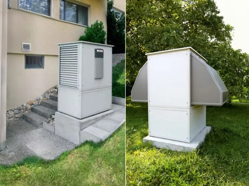 Due termopompe degli anni 2000 installate in giardino a confronto